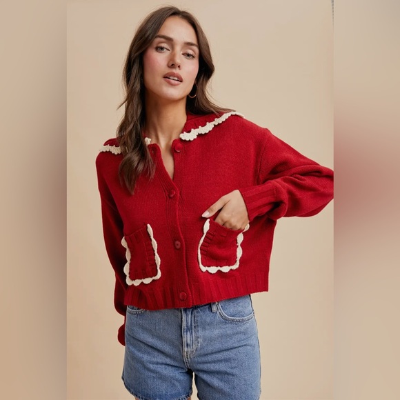 Doll Collar Button Up Cardigan - Picture 6 of 9